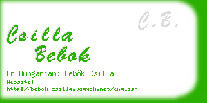 csilla bebok business card